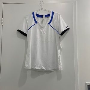 Brand new never worn Tonic Tennis whirt tennis shirt with black and blue trim